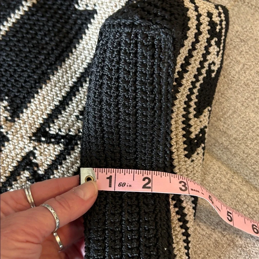THE SAK BLACK & TAN HOBO HAND CROCHETED BAG MADE IN BALI